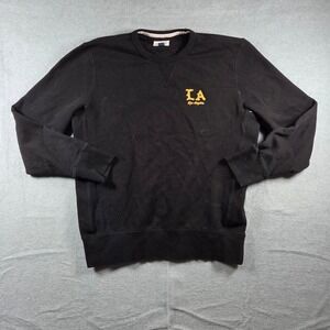American Eagle Sweatshirt Mens Large Black Good LA Los Angeles Embroidered Crew